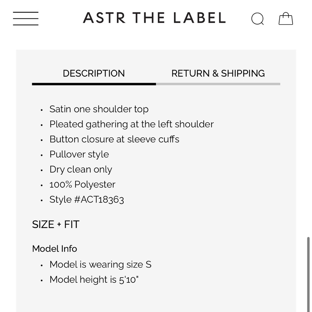 NWT ASTR the Label Nieves One Shoulder Top in Copper - Picture 7 of 7